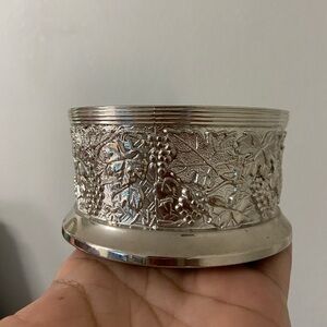 ELEGANCE Silver Plated Tooled WINE COASTER